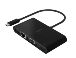 ADAPTADOR BELKIN AVC004BTBK USB-C A USB-A 3.0 ETHERNET VGA Y HDMI (4K) + CARGA 100W COLOR NEGRO