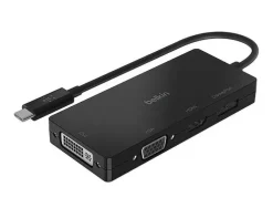 ADAPTADOR BELKIN AVC003BTBK MULTIMEDIA USB-C A HDMI VGA DISPLAYPORT DVI 4KX2K 60 HZ