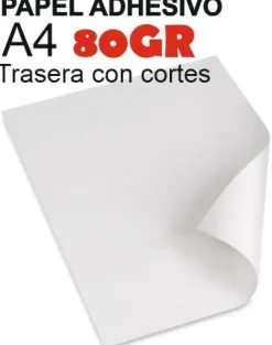 ADHESIVO OFFSET 80GR 50HOJAS A-4 PARA IMPRESORA CON CORTES TRASEROS