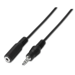 AISENS CABLE AUDIO ESTEREO - JACK 3.5/M-JACK 3.5/H - 1.5M - COLOR NEGRO