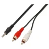 AISENS CABLE AUDIO ESTEREO - JACK 3.5/M-2XRCA MACHO - 1.5M - COLOR NEGRO