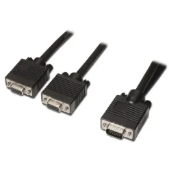 AISENS CABLE BIFURCADOR SVGA - HDB15/M-2XHDB15/H - 45CM - COLOR NEGRO