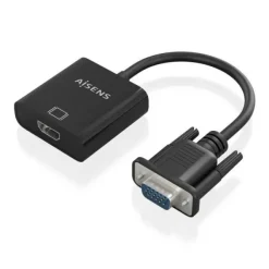 AISENS CABLE CONVERSOR SVGA+AUDIO A HDMI - SVGA/M+JACK 3.5/H+USB MICROB/H-HDMI A/H - 20CM - COLOR NEGRO
