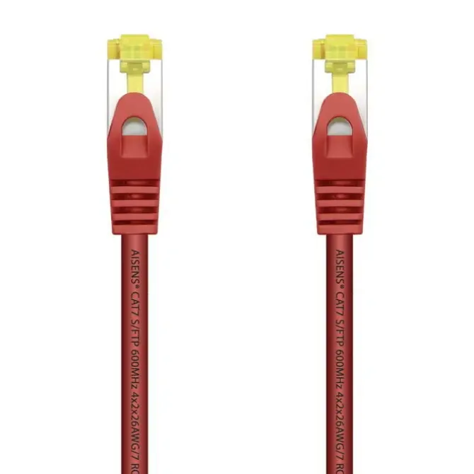 AISENS CABLE DE RED LATIGUILLO RJ45 LSZH CAT.7 600 MHZ S/FTP PIMF AWG26 - 0.5M - COLOR ROJO