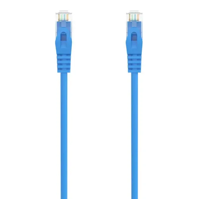 AISENS CABLE DE RED LATIGUILLO RJ45 LSZH CAT.6A 500 MHZ UTP AWG24 - 0.25M - LIBRE DE HALOGENOS - 10 GIGABIT/S - COLOR AZUL