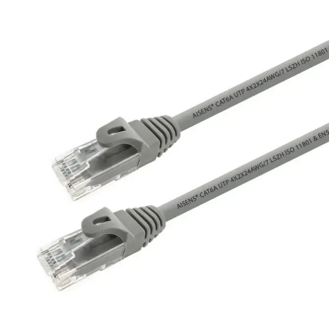 AISENS CABLE DE RED LATIGUILLO RJ45 LSZH CAT.6A 500 MHZ UTP AWG24 - 5M - LIBRE DE HALOGENOS - 10 GIGABIT/S - COLOR GRIS