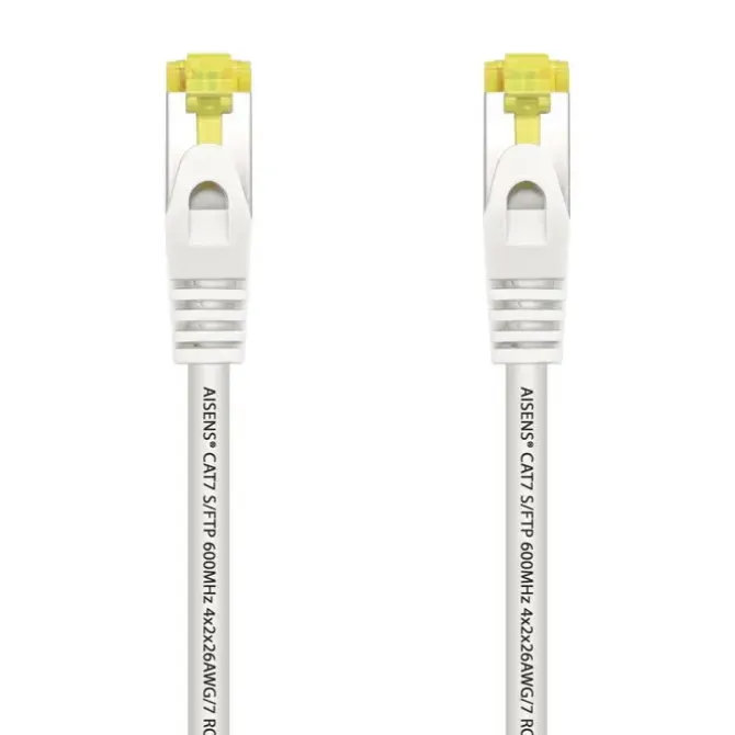 AISENS CABLE DE RED LATIGUILLO RJ45 LSZH CAT.7 600 MHZ S/FTP PIMF AWG26 - 25CM - COLOR BLANCO