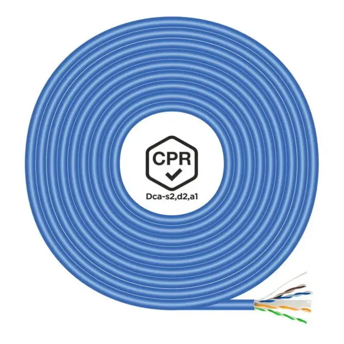AISENS CABLE DE RED RJ45 LSZH CPR DCA CAT.6 UTP AWG24 - 100M - COLOR AZUL