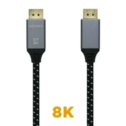 AISENS CABLE DISPLAYPORT V1.4 8K@60HZ - DP/M-DP/M - 2.0M - COLOR GRIS