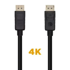 AISENS CABLE DISPLAYPORT V1.2 4K@60HZ - DP/M-DP/M - 1.0M - COLOR NEGRO