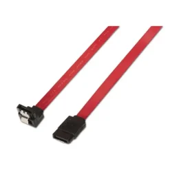 AISENS CABLE SATA III DATOS 6G DATOS ACODADO CON ANCLAJES - 0.5M PARA DISCO DURO SATA I - II - III SSD - COLOR ROJO