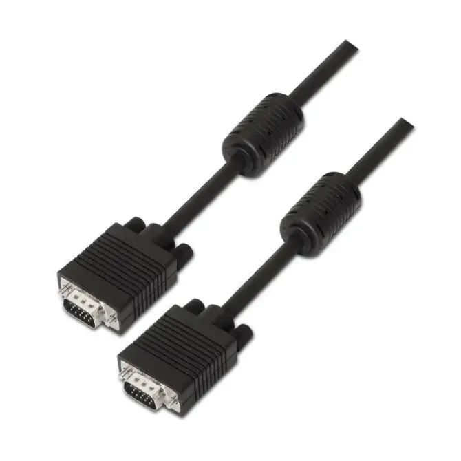 AISENS CABLE SVGA CON FERRITA - HDB15/MACHO-HDB15/MACHO - 1.8M - COLOR NEGRO