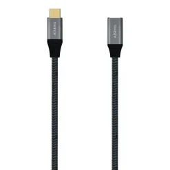 AISENS CABLE USB 3.2 GEN2X2 ALUMINIO 20GBPS 5A 100W - TIPOUSB-C/M-USB-C/H - 1.0M - COLOR GRIS