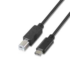 AISENS CABLE USB 2.0 IMPRESORA 3A - TIPO USB-C/M-B MACHO - 2.0M - COLOR NEGRO