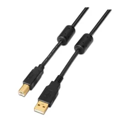 AISENS CABLE USB 2.0 IMPRESORA SUPER ALTA CALIDAD CON FERRITA - TIPO A MACHO A TIPO B MACHO - 5.0M - COLOR NEGRO