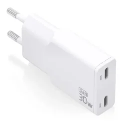 AISENS CARGADOR GAN ULTRA DELGADO 30W - 2XUSB-C PD3.0 QC4.0 - COLOR BLANCO