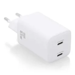 AISENS CARGADOR GAN USB-C 65W - ALTA EFICIENCIA ENERGETICA - TECNOLOGIA AI - MULTIPLES PROTECCIONES - CARGA RAPIDA Y SEGURA - COMPATIBLE CON PD3.0 Y OTROS PROTOCOLOS - 2 PUERTOS USB-C