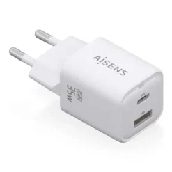 AISENS CARGADOR GAN USB-C 35W - ALTA EFICIENCIA ENERGETICA - TECNOLOGIA AI PARA CARGA RAPIDA - MULTIPLES PROTECCIONES - COMPATIBLE CON PD3.0 Y QC3.0 - CARGA SIMULTANEA USB-C Y USB-A