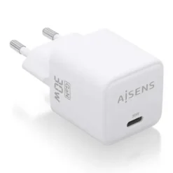 AISENS CARGADOR GAN USB-C 30W: EFICIENCIA ENERGETICA Y SEGURIDAD - TECNOLOGIA AI - MULTIPLES PROTOCOLOS DE CARGA - PROTECCION CONTRA SOBRECARGA Y CORTOCIRCUITO - COMPATIBLE CON DISPOSITIVOS USB-C