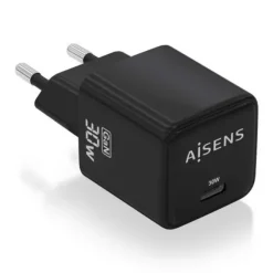 AISENS CARGADOR GAN USB-C 30W - ALTA EFICIENCIA ENERGETICA - DISEÑO ELEGANTE Y MODERNO - TECNOLOGIA AI PARA CARGA RAPIDA