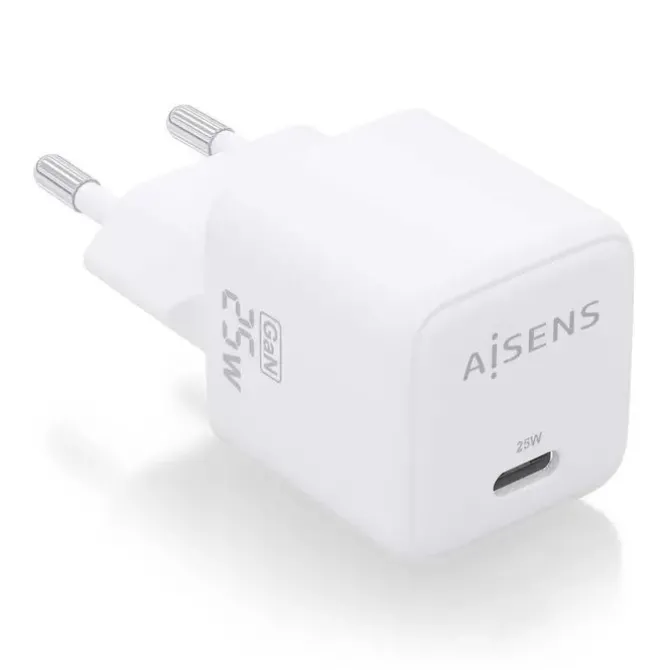 AISENS CARGADOR GAN 25W - 1XUSB-C PD3.0 QC4.0 - COLOR BLANCO