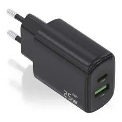 AISENS CARGADOR 25W - 1XUSB-C PD3.0 - 1XUSB-A QC3.0 - COLOR NEGRO