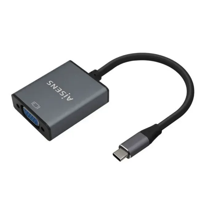 AISENS CONVERSOR ALUMINIO USB-C A VGA - USB-C/M-HDB15/H - 15CM - COLOR GRIS