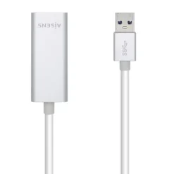 AISENS CONVERSOR USB 3.0 A ETHERNET GIGABIT 10/100/1000 MBPS - 15CM - COLOR PLATA