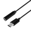 AISENS CONVERSOR USB-C A AUDIO ESTILO APPLE - USB-C/M-JACK 3.5/H - 15CM - COLOR NEGRO