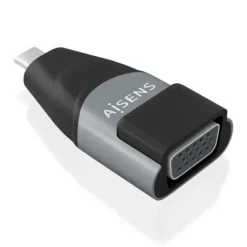 AISENS CONVERSOR USB-C A VGA DE ALUMINIO - TRANSMISION DE SEÑALES USB A VGA - RESOLUCION 1920×1200@60HZ - COMPATIBLE CON MACBOOK PRO Y CHROMEBOOK - COLOR GRIS