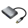 AISENS CONVERSOR USB-C A VGA/HDMI 4K - USB-C/M-VGA/H-HDMI/H - 15CM - COLOR GRIS
