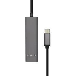 AISENS HUB USB 3.1 USB-C - USB-C MACHO A 4XTIPO A HEMBRA - 15CM - COLOR GRIS