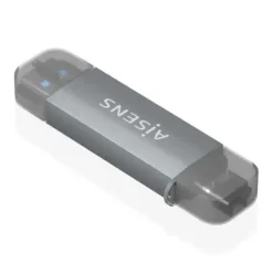 AISENS LECTOR DE TARJETAS USB-C Y USB-A - COMPATIBLE CON SD, MICRO SD, MMC, RS-MMC - SOPORTA USB 3.1 GEN1 - COMPATIBLE CON WINDOWS Y MAC OS - COLOR GRIS
