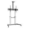 AISENS PRO SOPORTE DE SUELO CON RUEDAS PARA TV 60?-100? - ALUMINIO ALTA RESISTENCIA - VESA MAXIMO 1000X600MM - CARGA MAXIMA 100KG - INCLINACION -10º/+5º - ALTURA AJUSTABLE - COLOR NEGRO/PLATA
