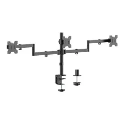 AISENS SOPORTE DE MESA ECO GIRATORIO E INCLINABLE PARA 3 MONITORES 10KG (3 PIVOTES - 2 BRAZOS) DE 13-27 - COLOR NEGRO