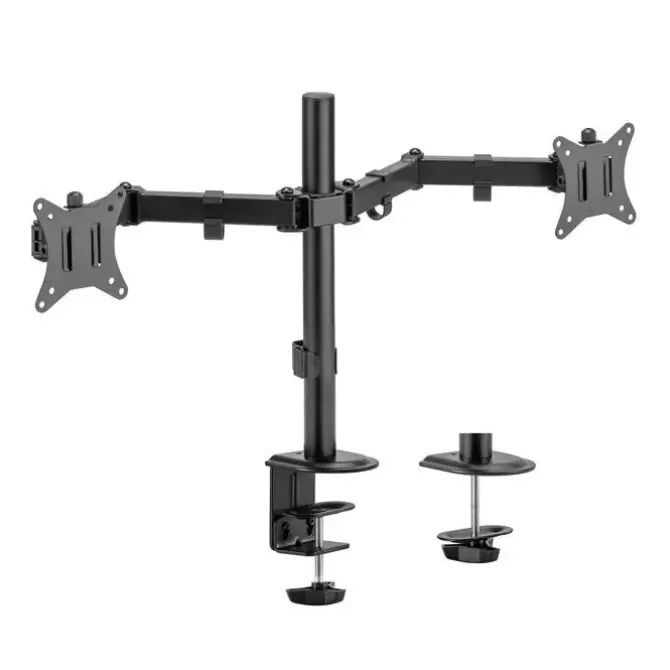 AISENS SOPORTE DE MESA ECO GIRATORIO E INCLINABLE PARA MONITOR/TV 9KG (3 PIVOTES - 2 BRAZOS) DE 17-32 - COLOR NEGRO