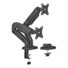 AISENS SOPORTE DE MESA PRO CONTRAPESO GIRATORIO E INCLINABLE PARA MONITOR/TV 9KG (3 PIVOTES - 2 BRAZOS) DE 17-32 - COLOR NEGRO
