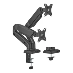 AISENS SOPORTE DE MESA PRO CONTRAPESO GIRATORIO E INCLINABLE PARA MONITOR/TV 9KG (3 PIVOTES - 2 BRAZOS) DE 17-32 - COLOR NEGRO