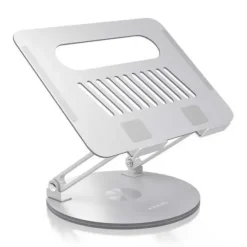 AISENS SOPORTE SOBREMESA XL GIRATORIO Y AJUSTABLE PARA PORTATIL O TABLET - ALEACION DE ALUMINIO - ROTACION 360° - PLEGABLE Y COMPACTO - ANTIDESLIZANTE - COMPATIBLE 10-17 - COLOR PLATA