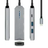 AISENS USB-C DOCK 4 EN 1 - USB-C A 1XHDMI - 2XUSB - 1XPD - 15CM - COLOR GRIS