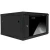 AITEN DATA AI6606S ARMARIO MURAL 6U FONDO 600 - PUERTA DE CRISTAL - CERRADURA DE SEGURIDAD - SIN ACCESORIOS - COLOR NEGRO
