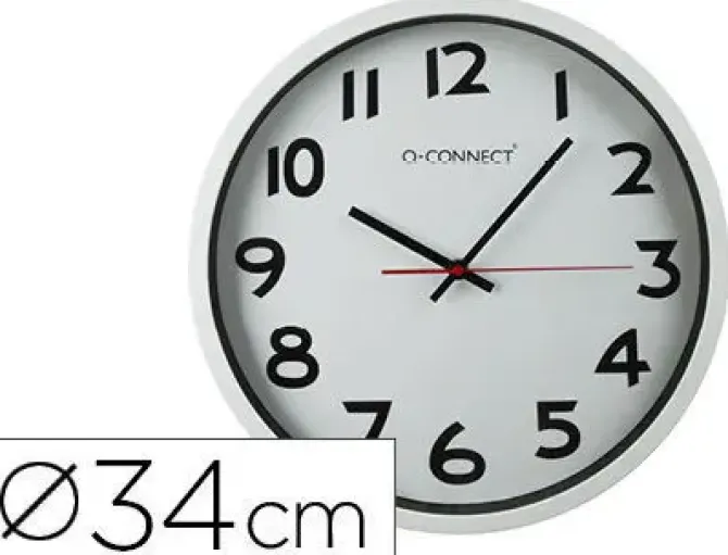 ALBA RELOJ DE PARED CON NUMEROS GRANDES FONDO BLANCO DIAMETRO 38CM PESO 1KG. REFERENCIA HORBIG