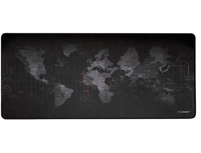 ALFOMBRILLA PARA RATON Q-CONNECT XXL NEGRA CON DISEÑO MAPA DEL MUNDO 900X400 MM
