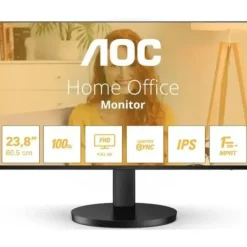 AOC MONITOR 23.8 LED IPS FULLHD 1080P 100HZ - RESPUESTA 1MS - ANGULO DE VISION 178° - ALTAVOCES INCORPORADOS - HDMI, VGA, AUDIO - VESA 100X100MM