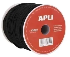 APLI BOBINA GOMA ELASTICA 2MM X100 MT COLOR NEGRO AP13809