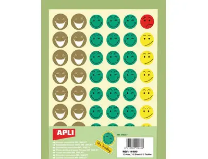 APLI BOLSA 12 HOJAS GOMETS MR.SMILEY REF. 11680