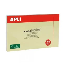 APLI CLASSIC BLOC DE 100 NOTAS ADHESIVAS 125 X 75 MM - COLOR AMARILLO