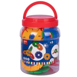 APLI DISCOS CIRCULARES DIDACTICOS - Ø 77MM - KIT DE 60 PIEZAS PARA CONSTRUIR FORMAS 3D - DESARROLLO DE PSICOMOTRICIDAD FINA Y HABILIDADES DE COMUNICACION - COLORES SURTIDOS