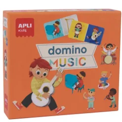 APLI DOMINO MUSIC DE LA COLECCION EXPRESSIONS - 28 PIEZAS TEMATICAS DE MUSICA - FACIL MANEJO PARA NIÑOS - CARTON DE 2MM CON ACABADO MATE E INDIANA - ALTO VALOR DIDACTICO - RECOMENDADO A PARTIR DE 3 AÑ