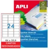 APLI ETIQUETAS APLI A4 64X33,9 C/ROMO 100H 2409 MAK029814